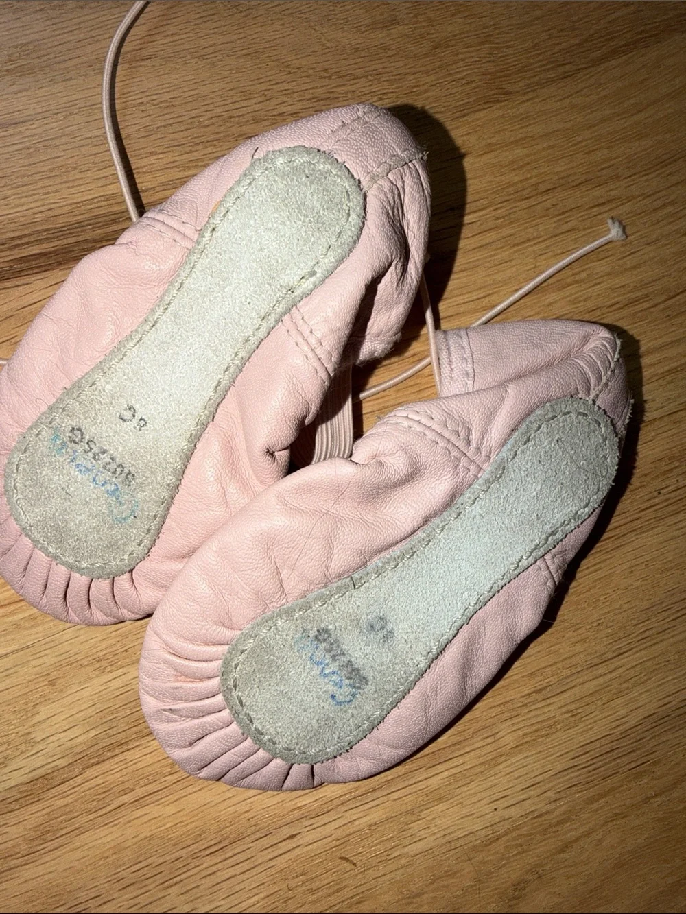 Classic Pink Kids Ballet Slippers with Elastic Strap child size 8
